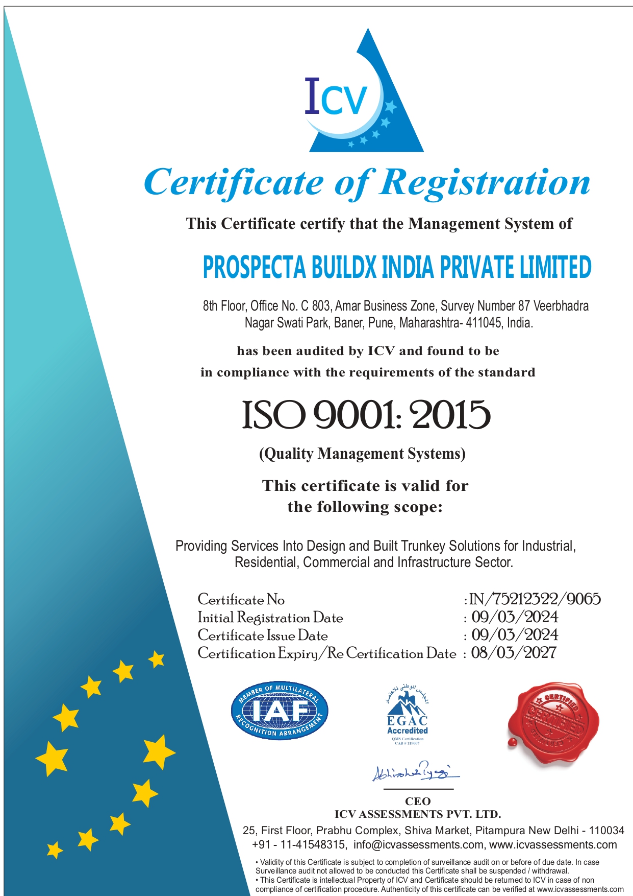 ISO 9001 Certificate